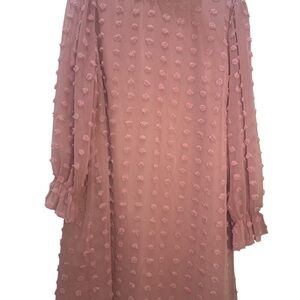 Elegant Pink Textured Women's Dress
